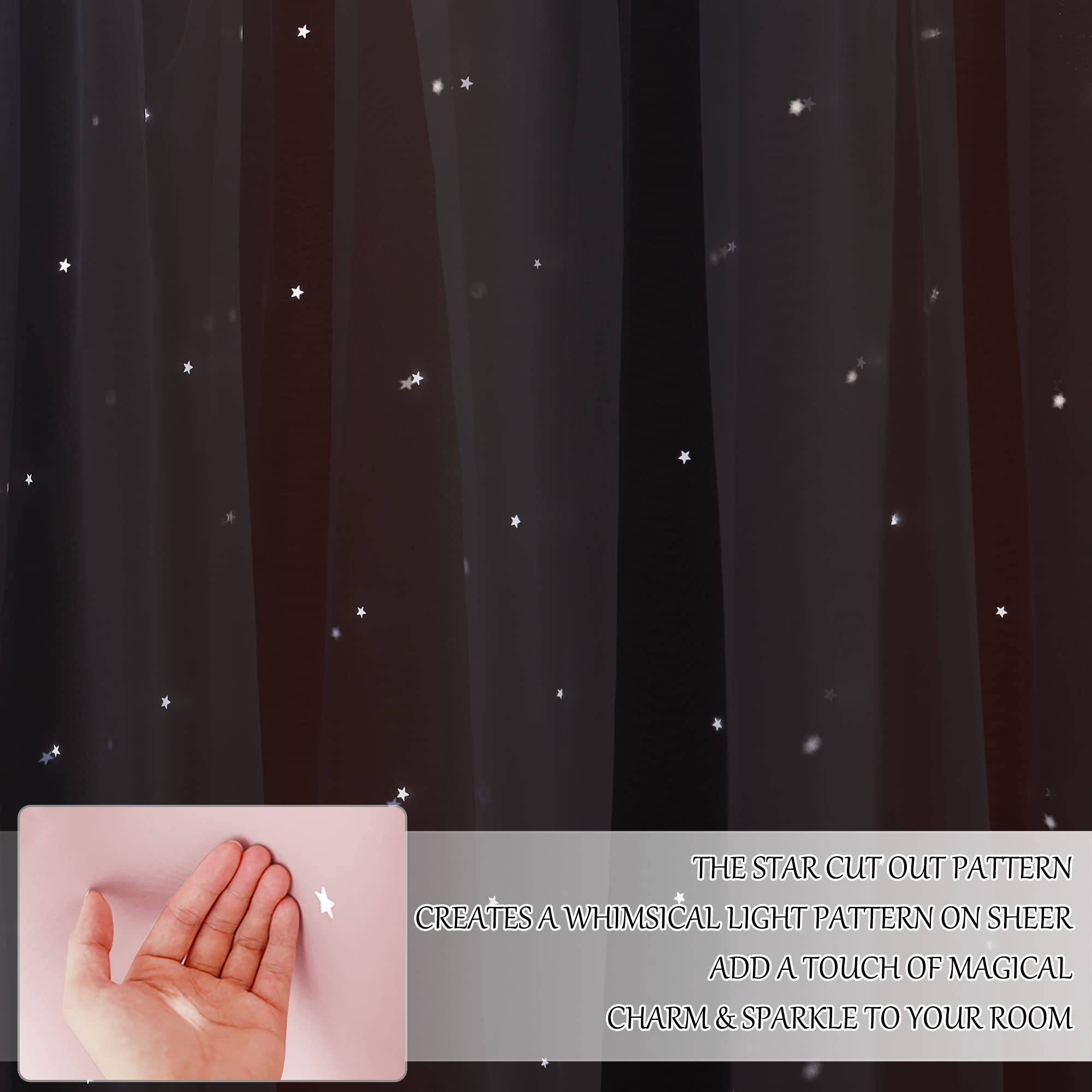NICETOWN hollow star design curtains with room-darkening capability