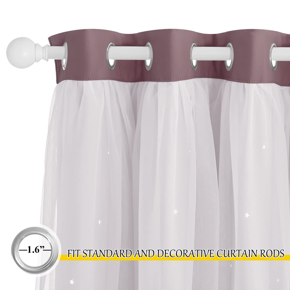 NICETOWN Kids Curtains double-layer voile and blackout for privacy and soft daylight.