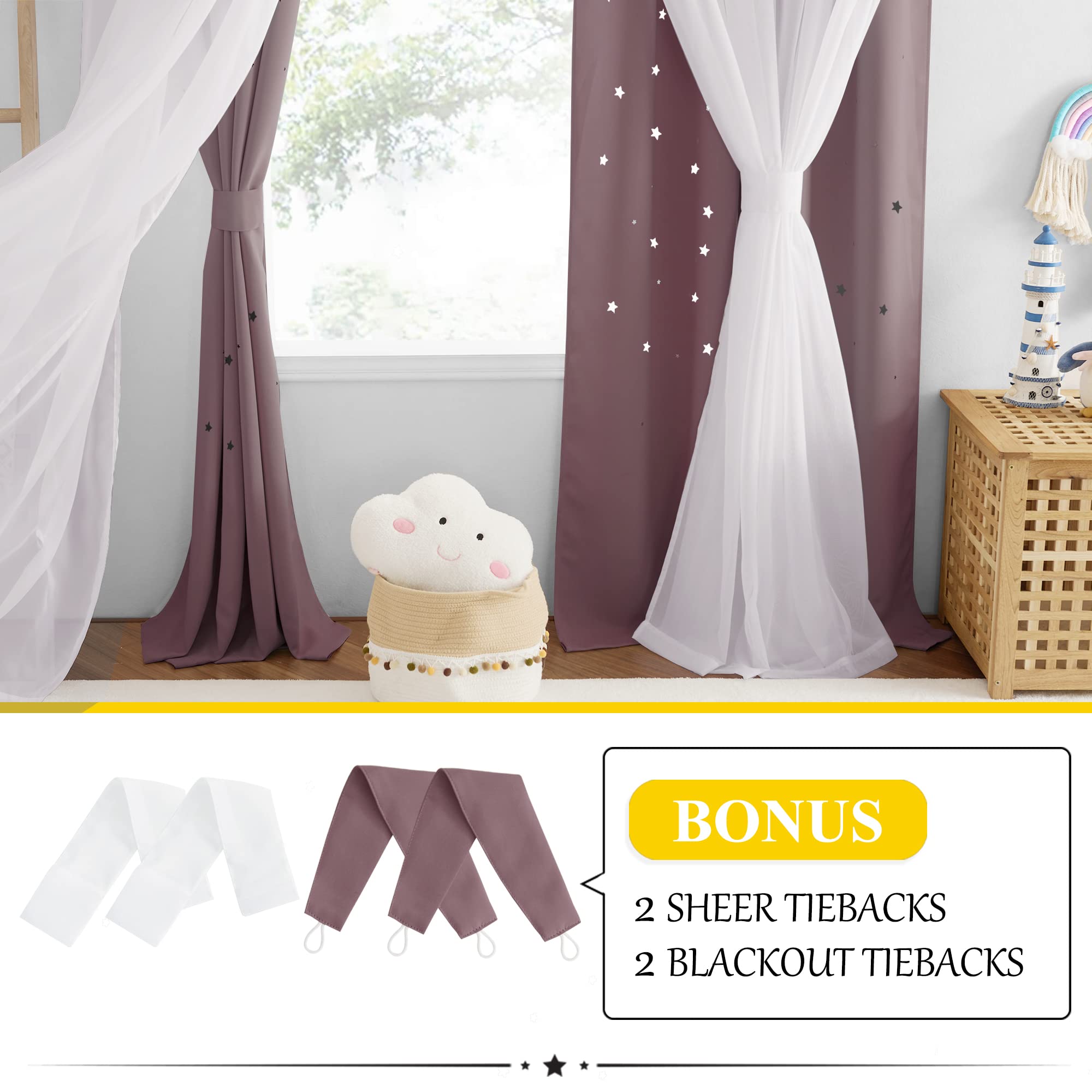 NICETOWN Kids Curtains grommet-top fit for easy rod installation.