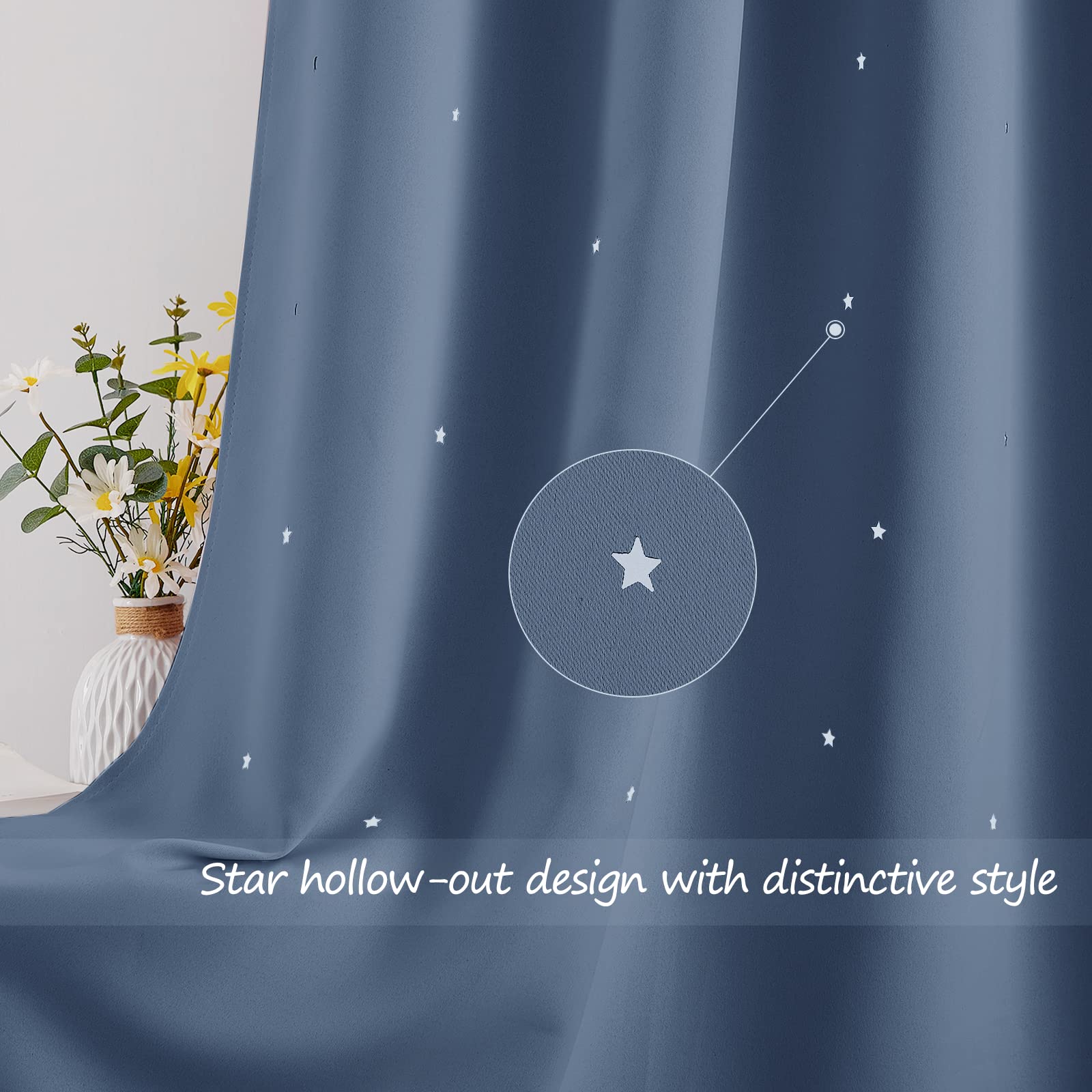 NICETOWN curtains with silver grommets enable smooth easy installation.