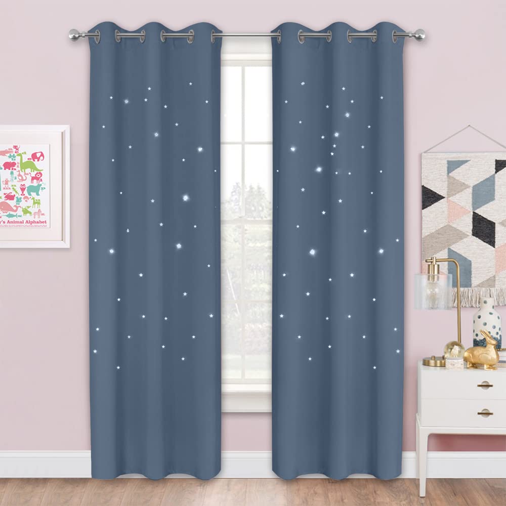 NICETOWN Kids curtains star hollow-out pair create dreamy light shapes for a cozy room.