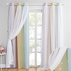 NICETOWN star hollow-out panel lets in sunlit twinkle shadows for a playful nursery