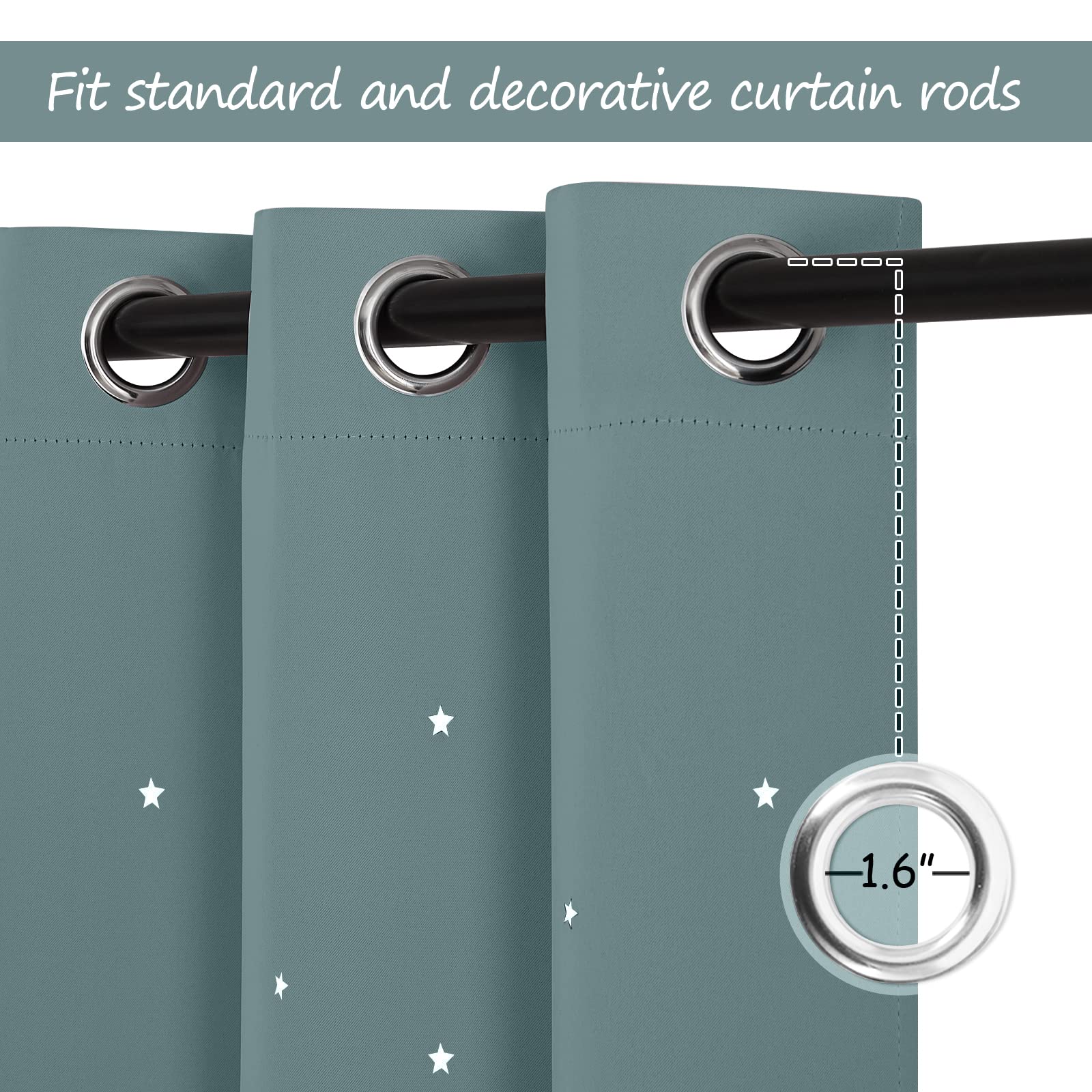 NICETOWN kids room star pattern curtains support nap-time light control