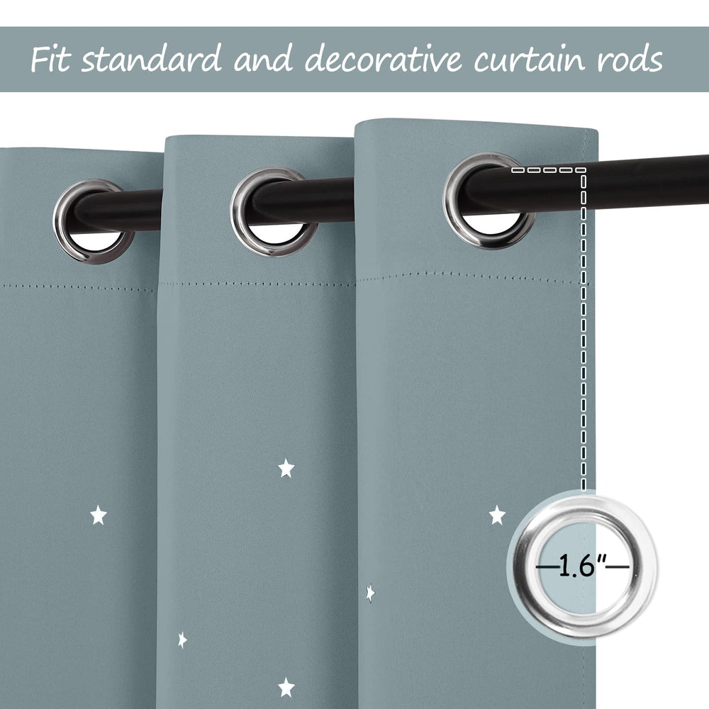 NICETOWN star-pattern drapes balance light for nap time while keeping room serene.
