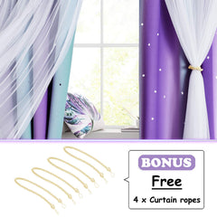 NICETOWN nursery curtain white gauze layer over blackout adds airy elegance and privacy
