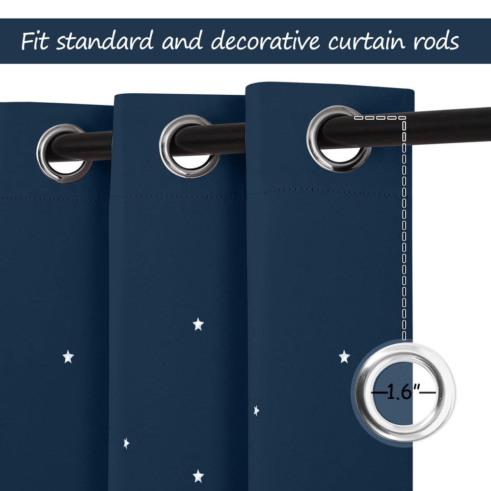 NICETOWN silver 1.6 inch grommets close-up for smooth installation