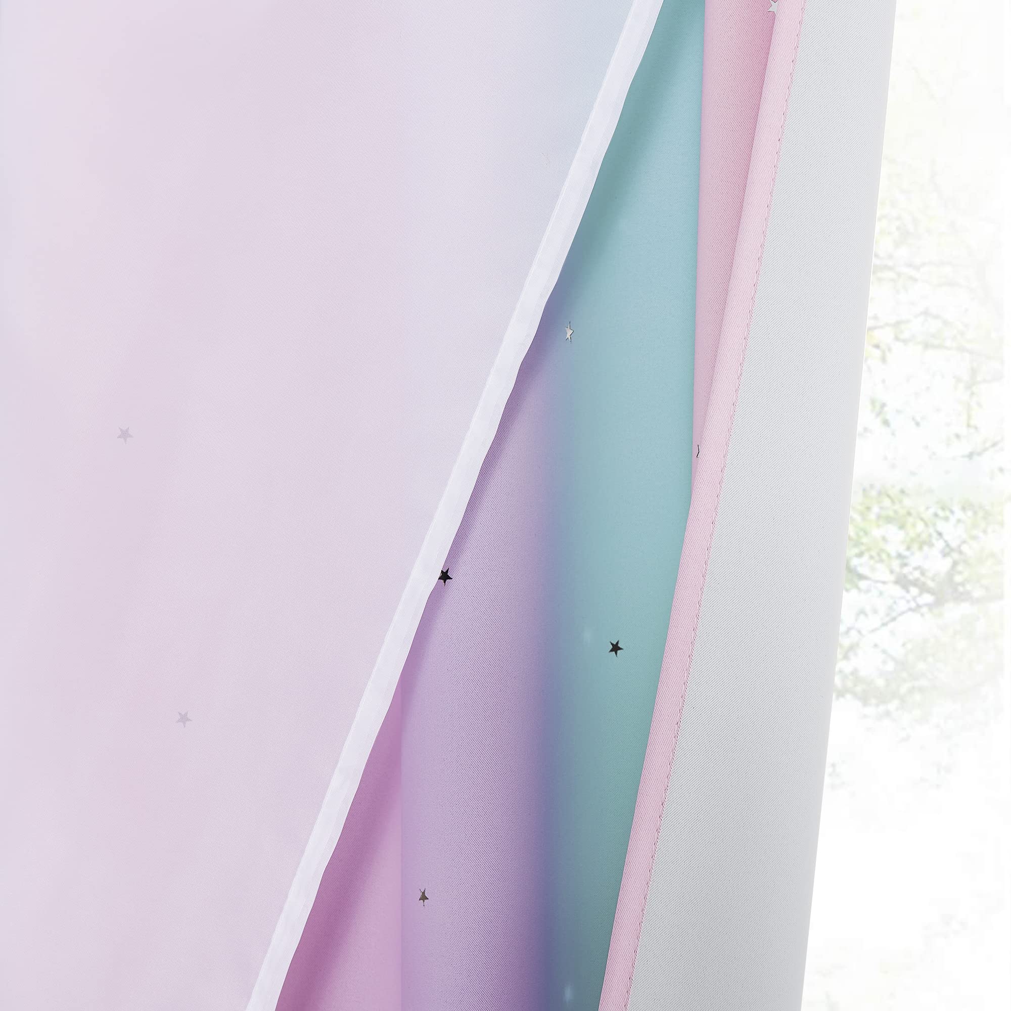 NICETOWN Star purple blue pink colorway creates vibrant ambiance