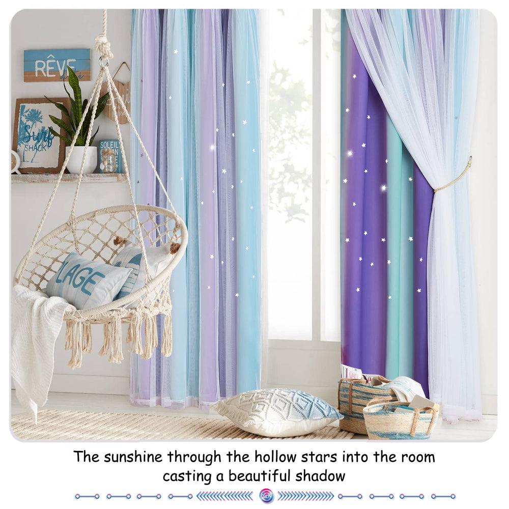 NICETOWN star curtains easy installation with 1.6-inch grommets quick setup.