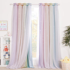 NICETOWN Star Curtains package with two layered panels for quick setup and stylish look.