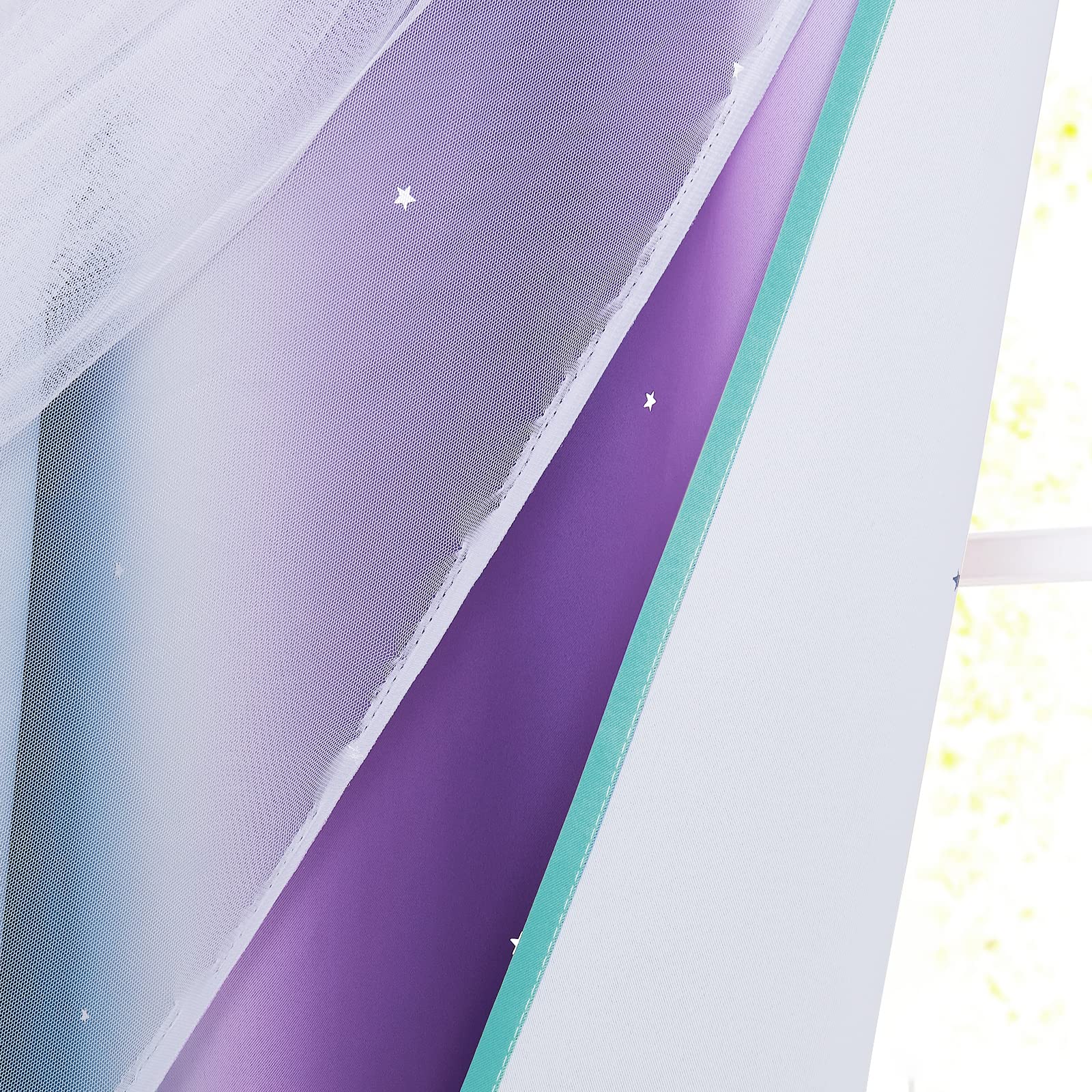 NICETOWN star curtains tiebacks included for versatile styling and tidier windows.