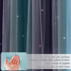 NICETOWN star-cutout-curtains hollow-stars light pattern creates whimsical illumination for kids room
