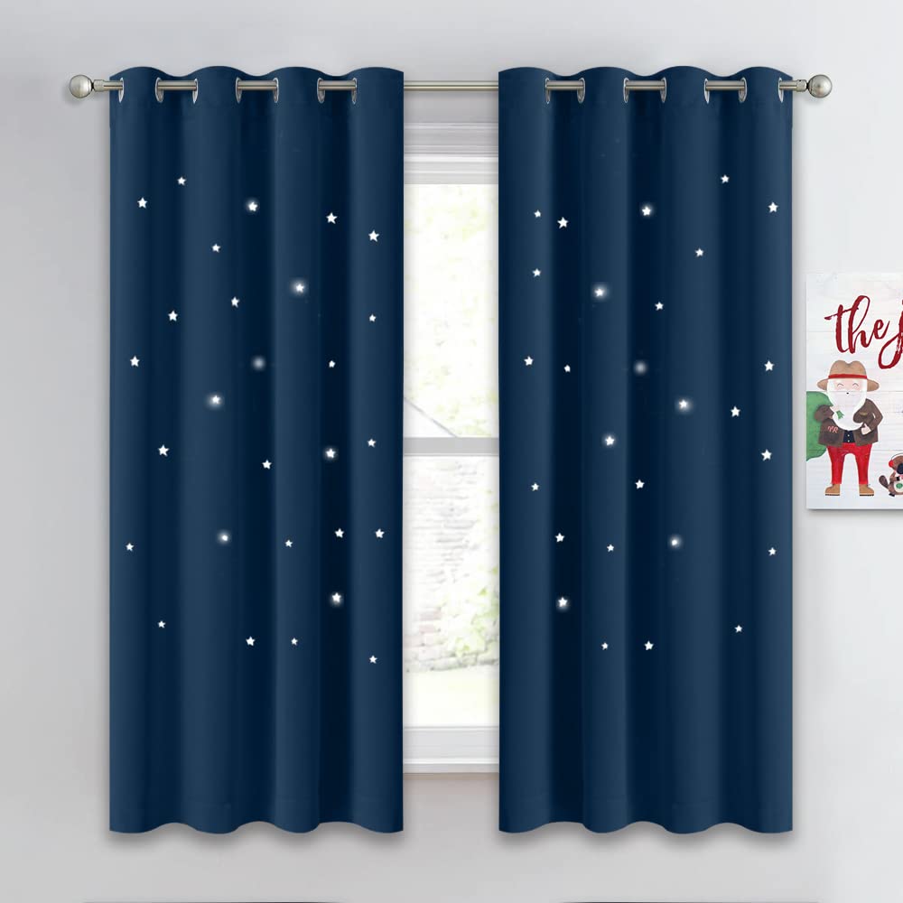 NICETOWN star-cutout-curtains two panels ready to install in kids room for privacy