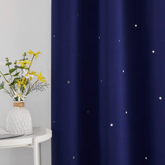 NICETOWN Star Cutout Curtains closeup of star patterns for magical kid space