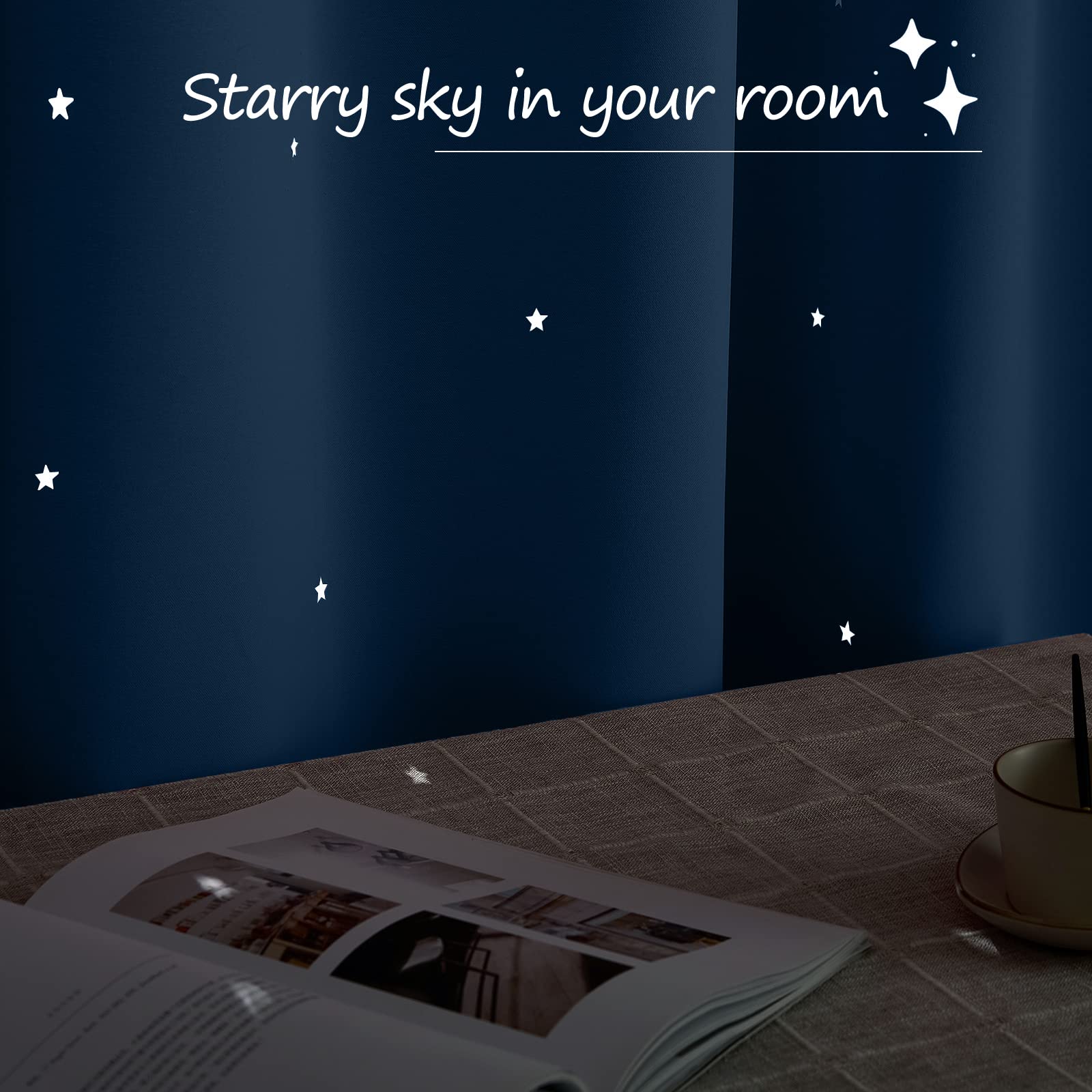 NICETOWN star-cutout-curtains-privacy-insulation helps reduce heat and noise