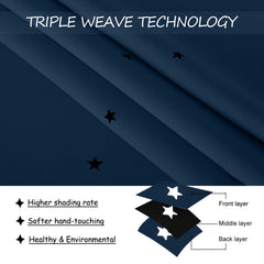 NICETOWN star-cutout-curtains-window-hanging-setup demonstrates easy installation with 1.6-inch grommets
