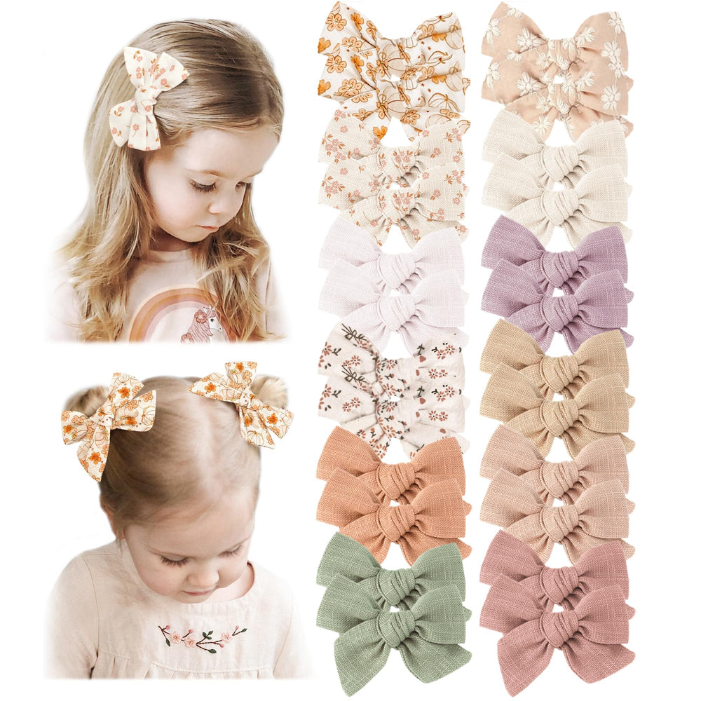 Niceye 24-pack baby hair clips pack shot with colorful bows for everyday outfits.