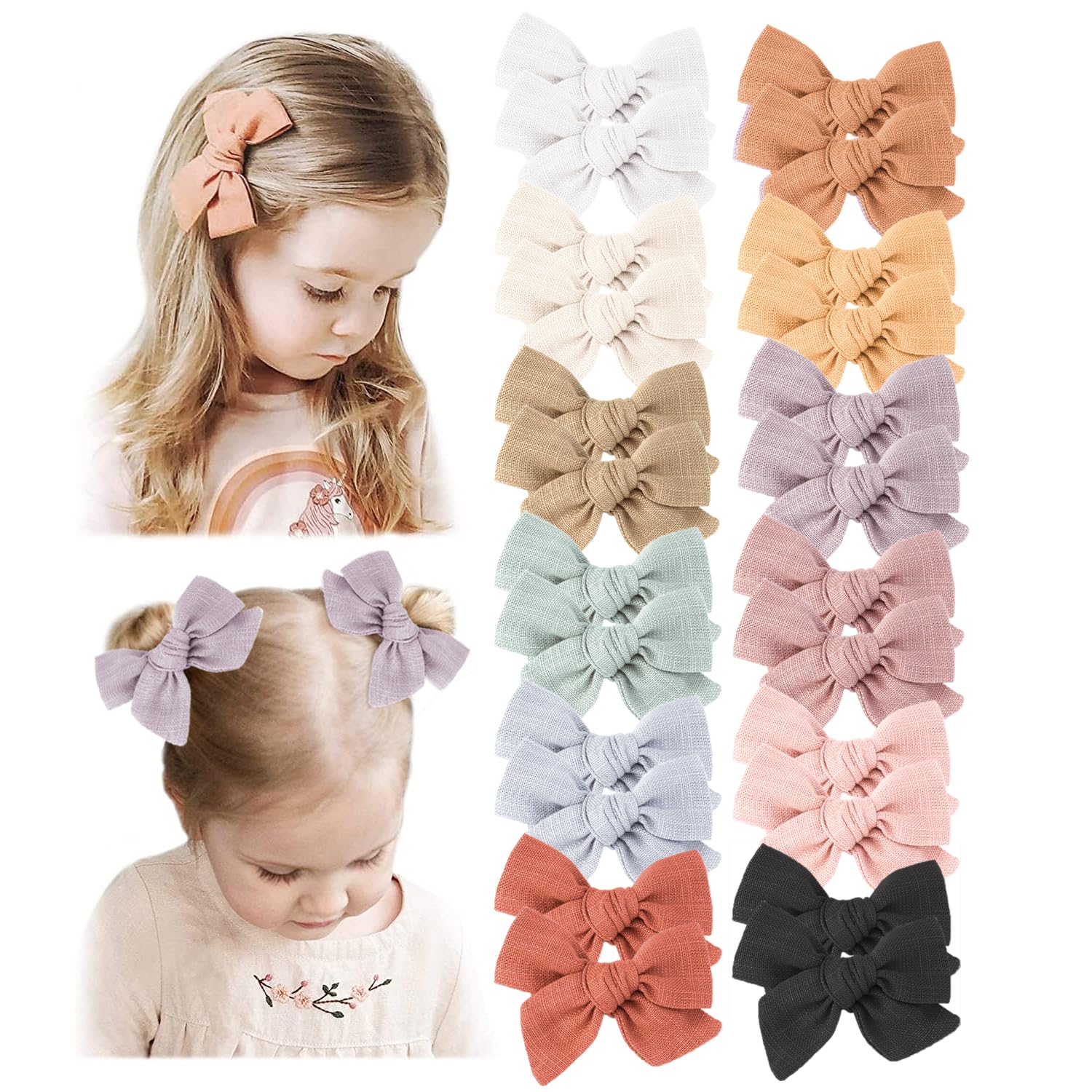 Niceye 24-pack baby girl hair clips in bright colors for easy styling.