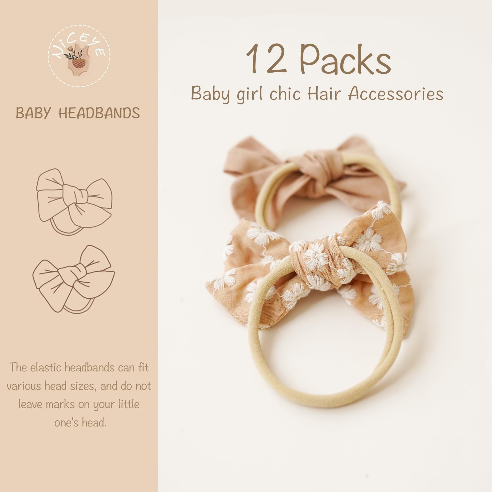 Niceye check-pattern bow adds playful charm to baby outfits and special occasions.