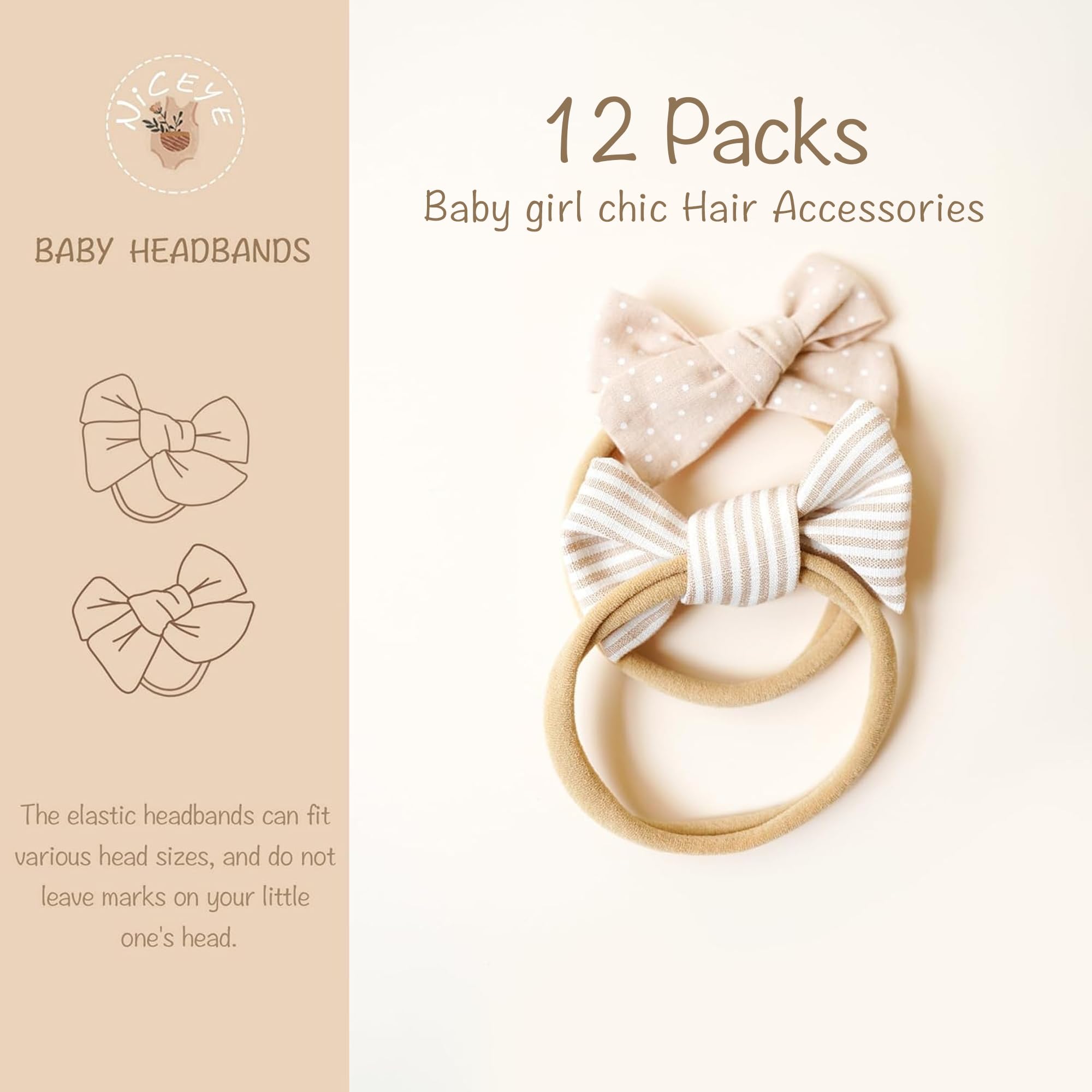 Niceye embroidery bow pattern headbands add charming detail for daily outfits and photo moments.