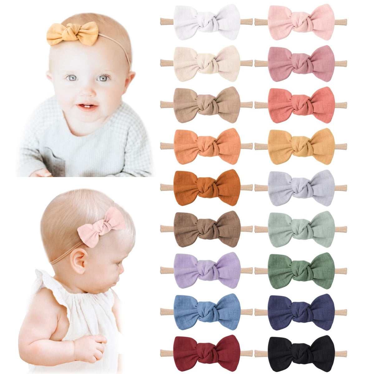 Niceye baby bows with soft nylon band offer gentle comfort for newborns