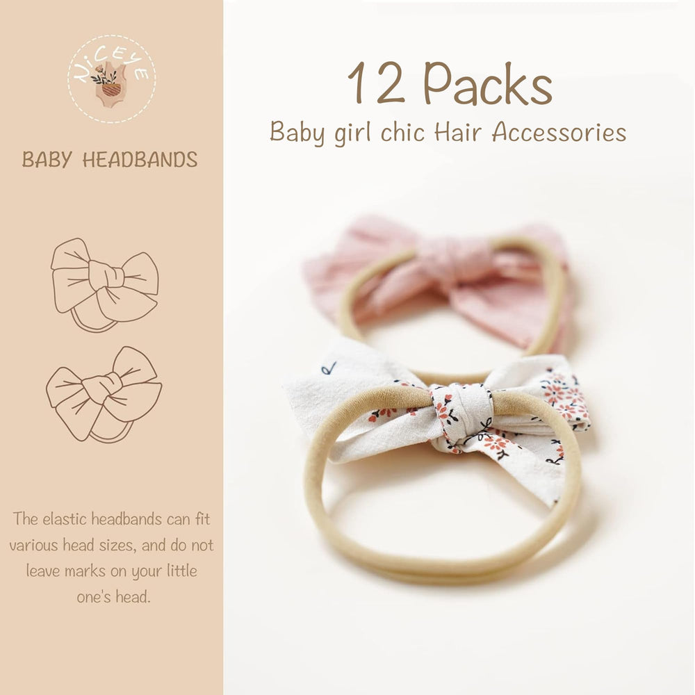 Niceye baby headbands checks pattern with comfy fabric for everyday outfits.