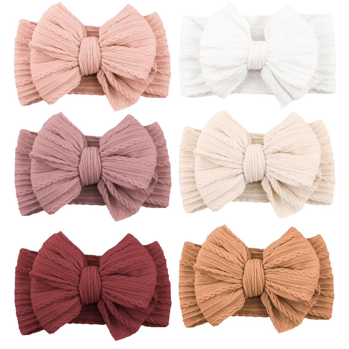 Niceye baby headbands in soft stretchy nylon for all-day comfort.