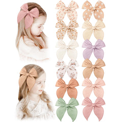 Niceye Fable girls hair bows closeup on cotton-linen fabric for gentle comfort.