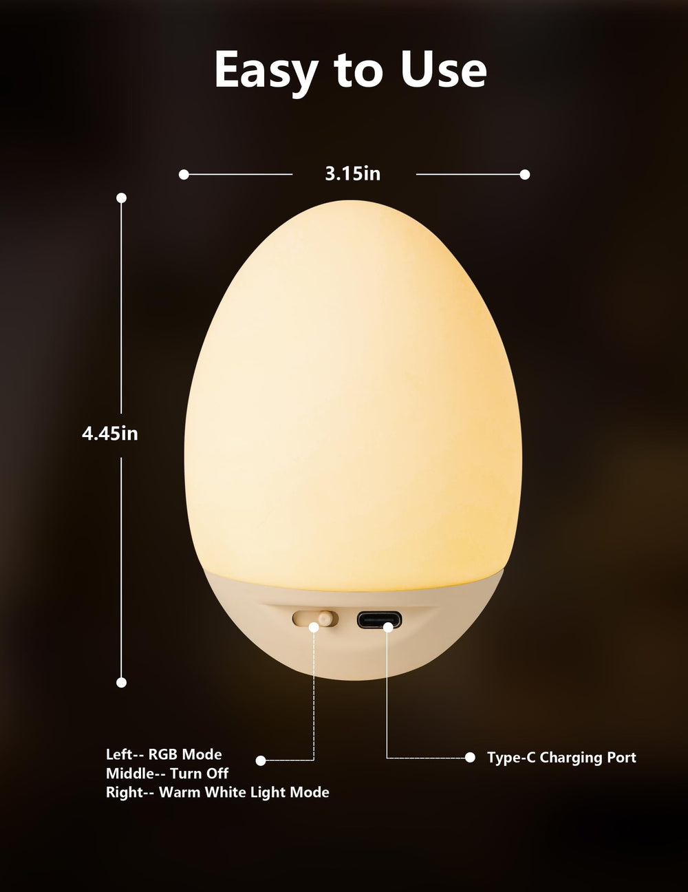 NICKLUC Baby Night Light suited for nursery use and soothing evenings