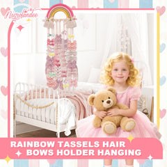 Nicrolandee baby hair accessories storage wall hanger displaying bows for quick styling.