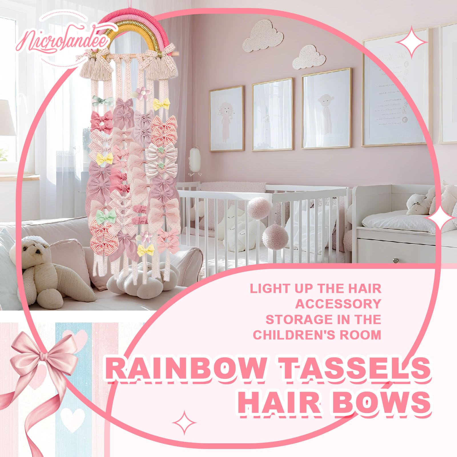 Nicrolandee bedroom decor for girls room helps keep hair bits neatly arranged and visible.