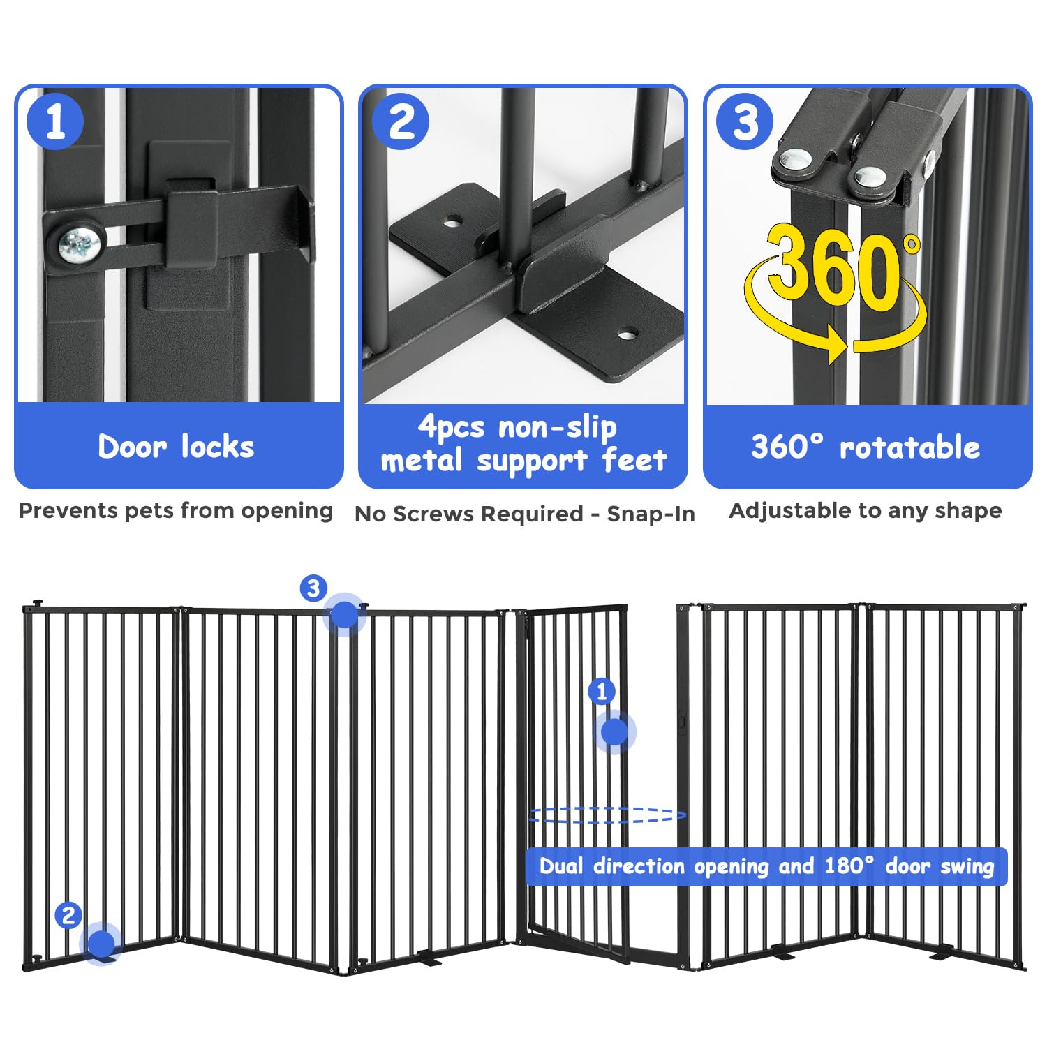 Braces included for added stability on various floor surfaces.