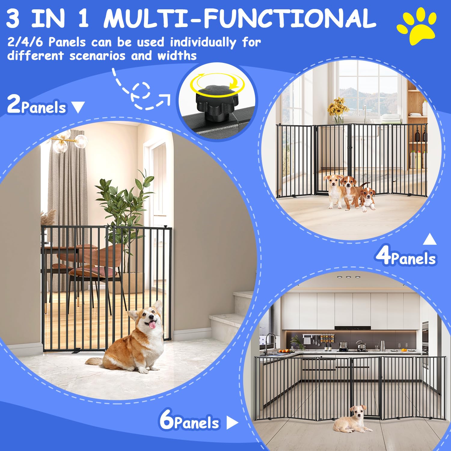 Folded Nidouillet gate stored compactly under furniture or sofa.