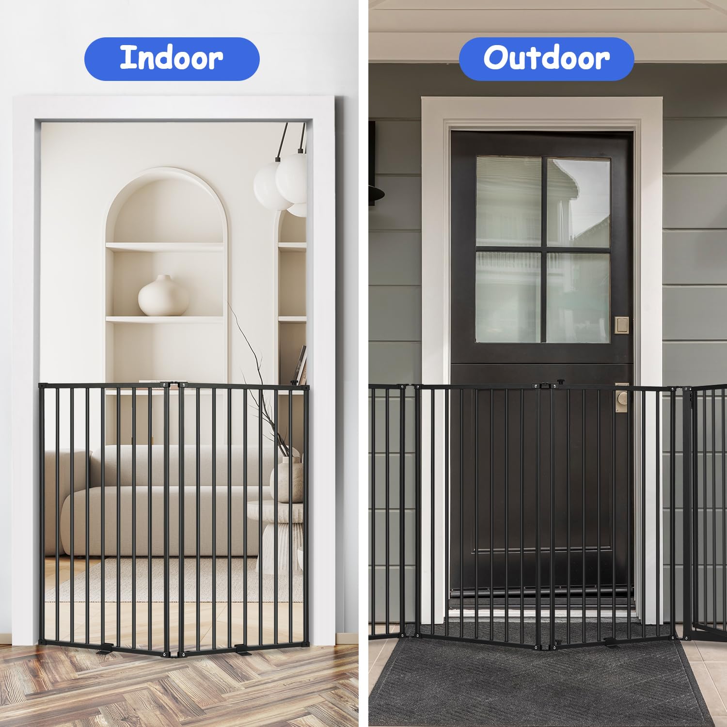 Heavy-duty metal construction from Nidouillet offers stable pet confinement.