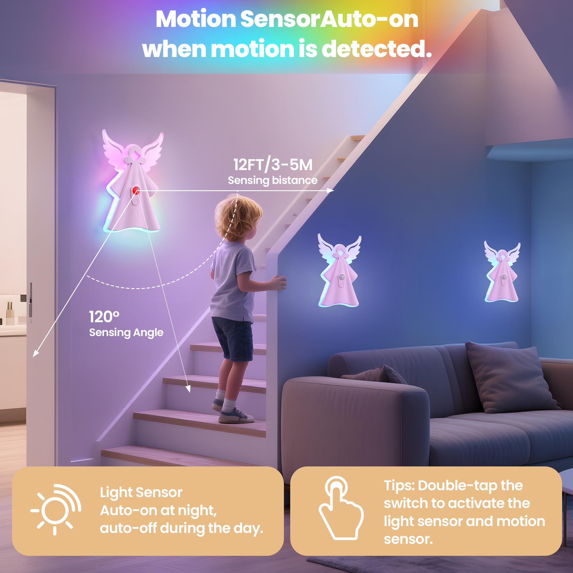 Night Light for Kids brightness levels adapt to different rooms and moods.