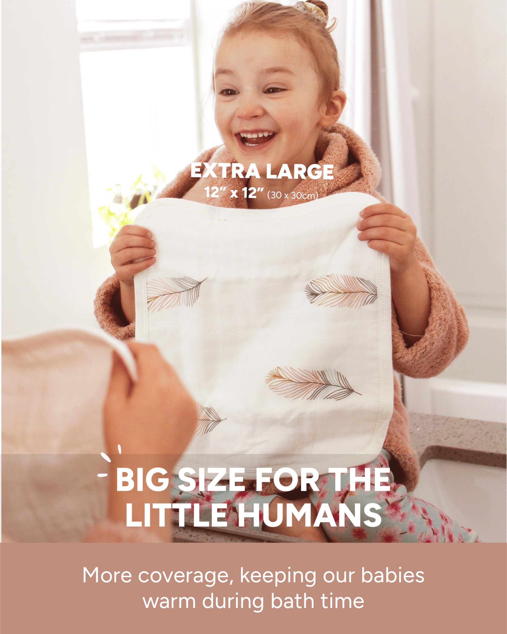 Nightingale multi-use washcloths shown as burp cloths and makeup remover
