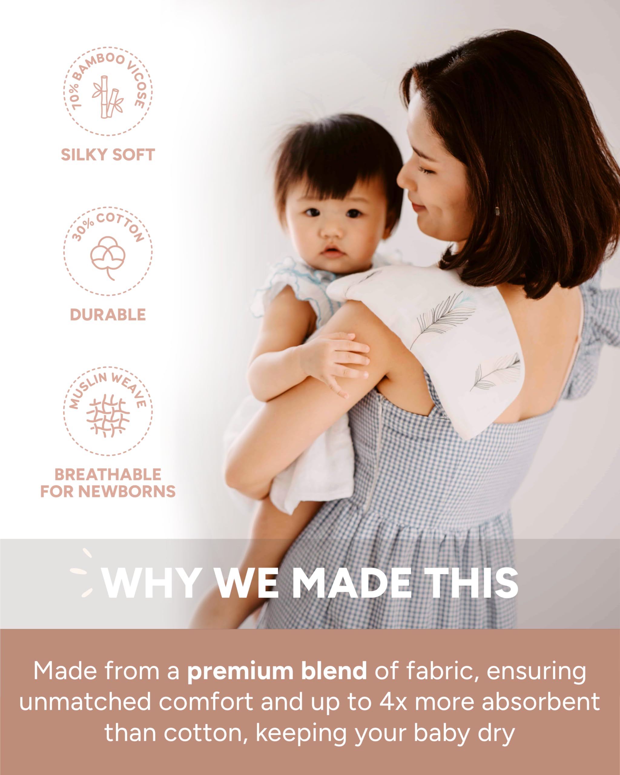 Nightingale organic cotton washcloth in use for gentle newborn cleansing