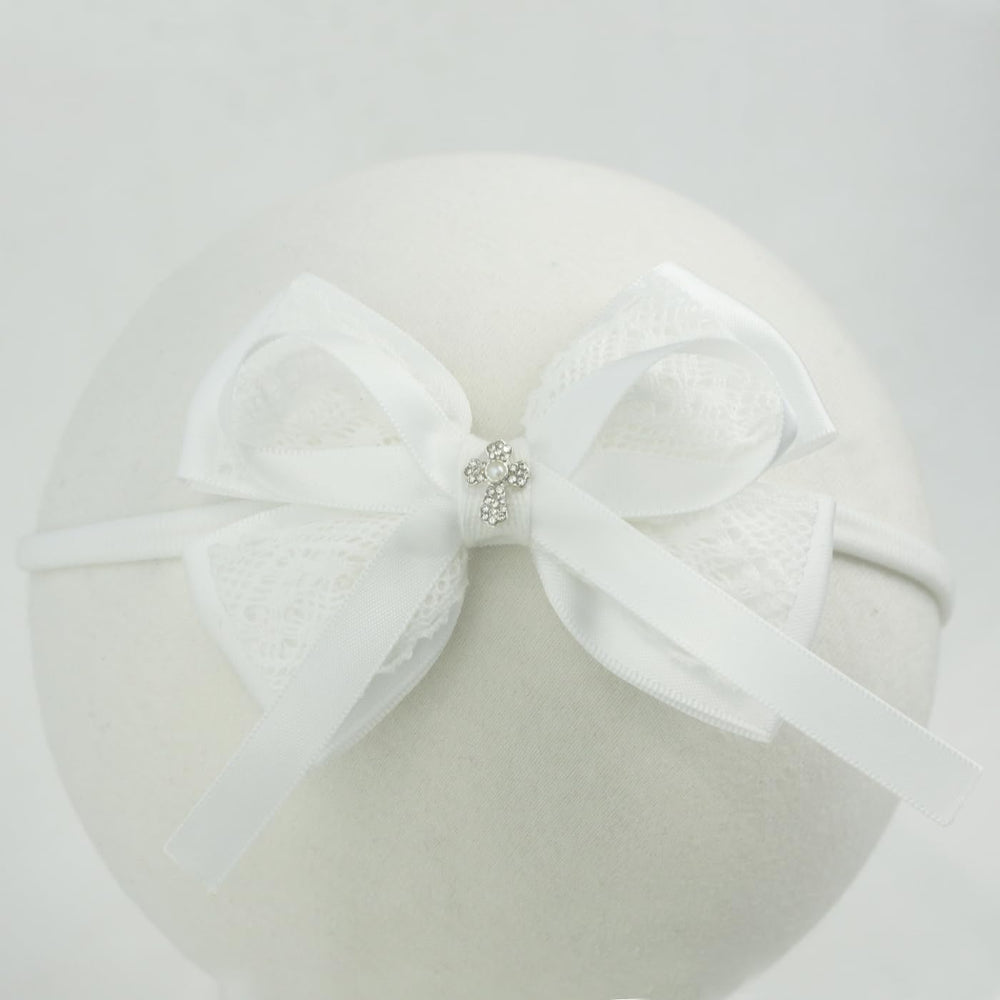 Nihao Baby dainty lace bow detail headband adds charming style to outfits and photos