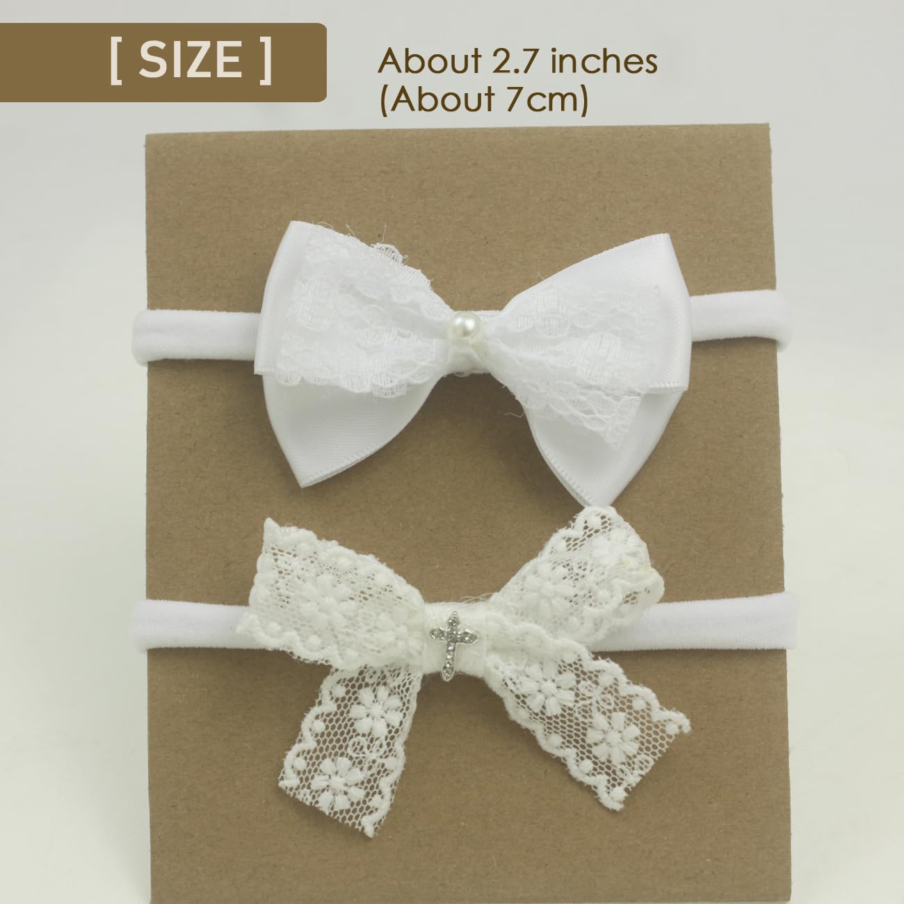 Nihao Baby gift-ready headband set packaged in white gauze bag.