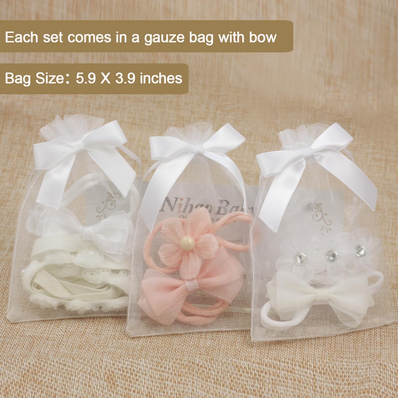 Nihao Baby three-piece headband set as a sweet baby gift.
