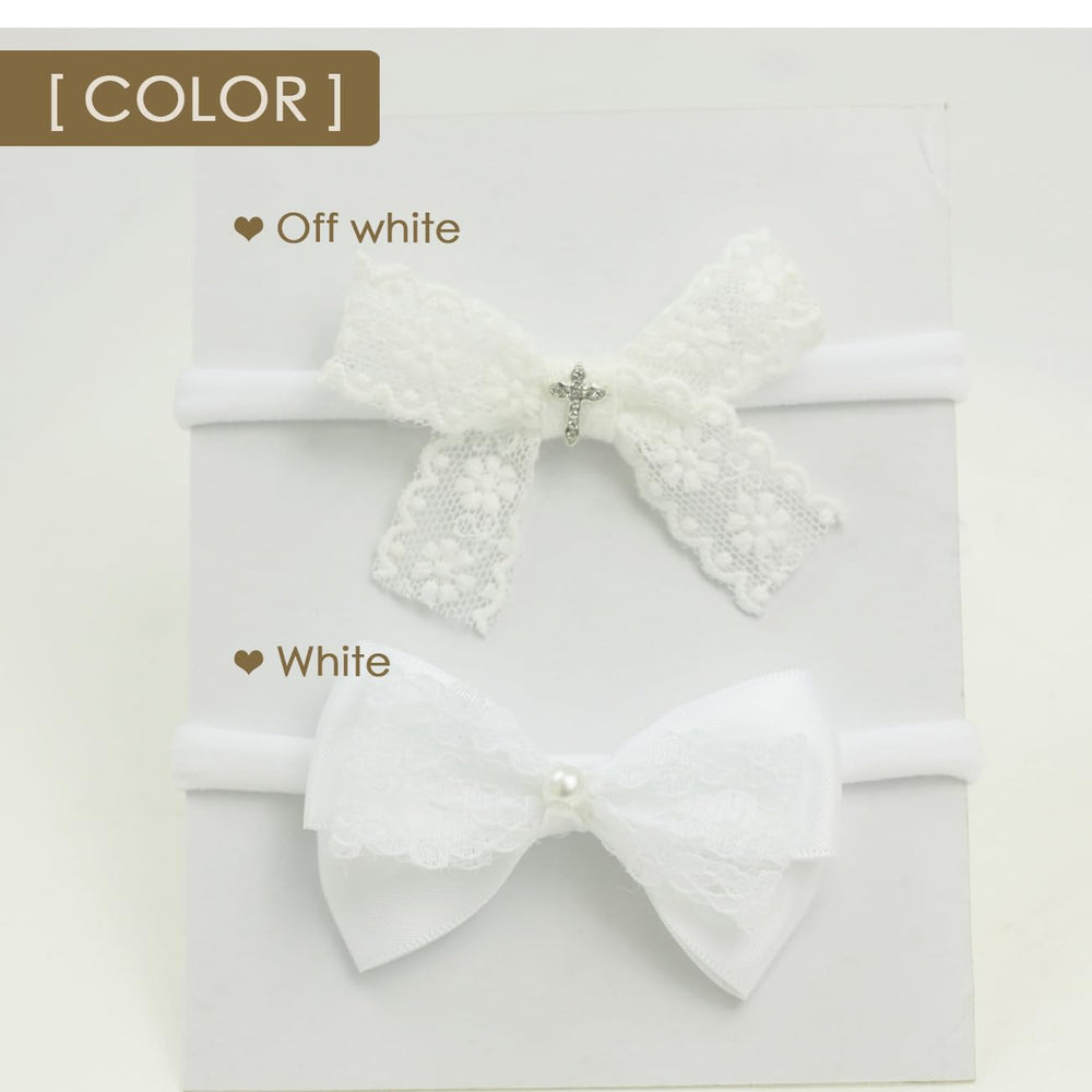 Nihao Baby newborn headband with soft nylon stretch band for gentle wear.