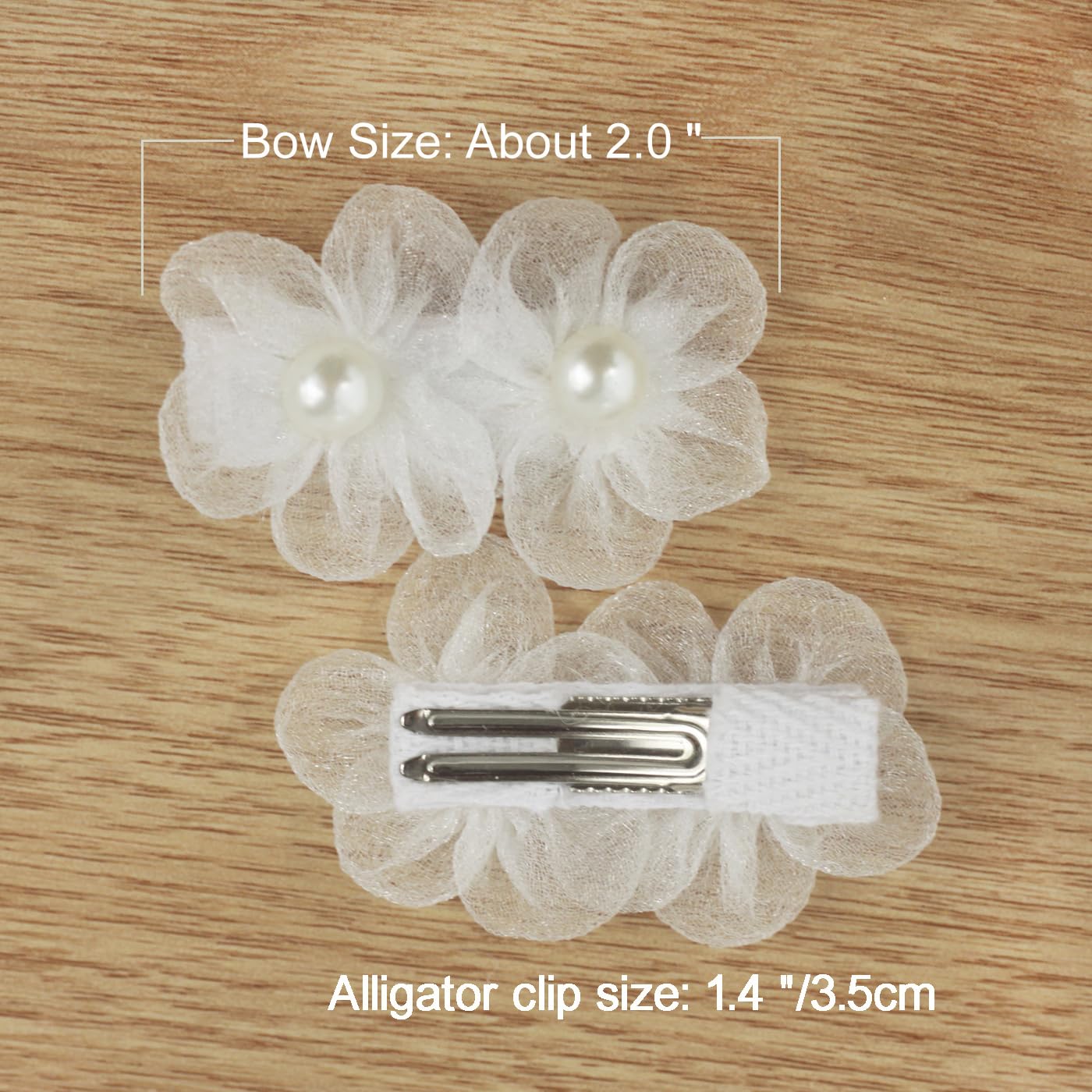 Nihao Baby white flower hair clip baptism-style accessory for ceremonies