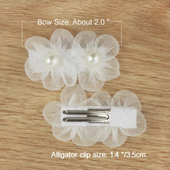 Nihao Baby white flower hair clip baptism-style accessory for ceremonies