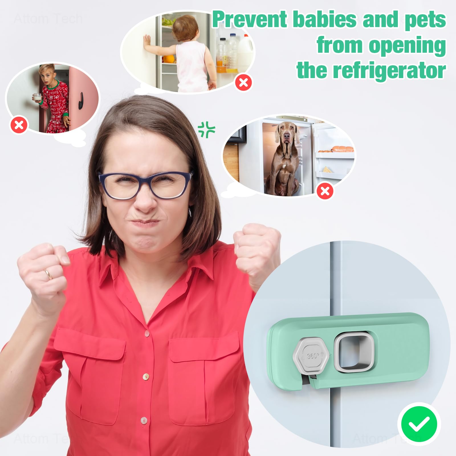 NiHome fridge lock package display shows six locks for family-safe storage