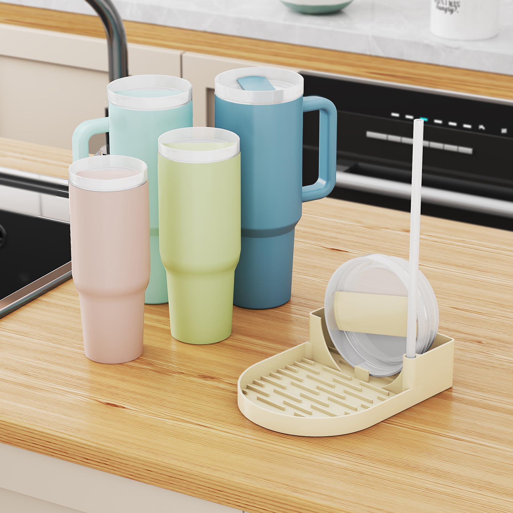 NiHome cream-white design adds elegant counter decor while drying