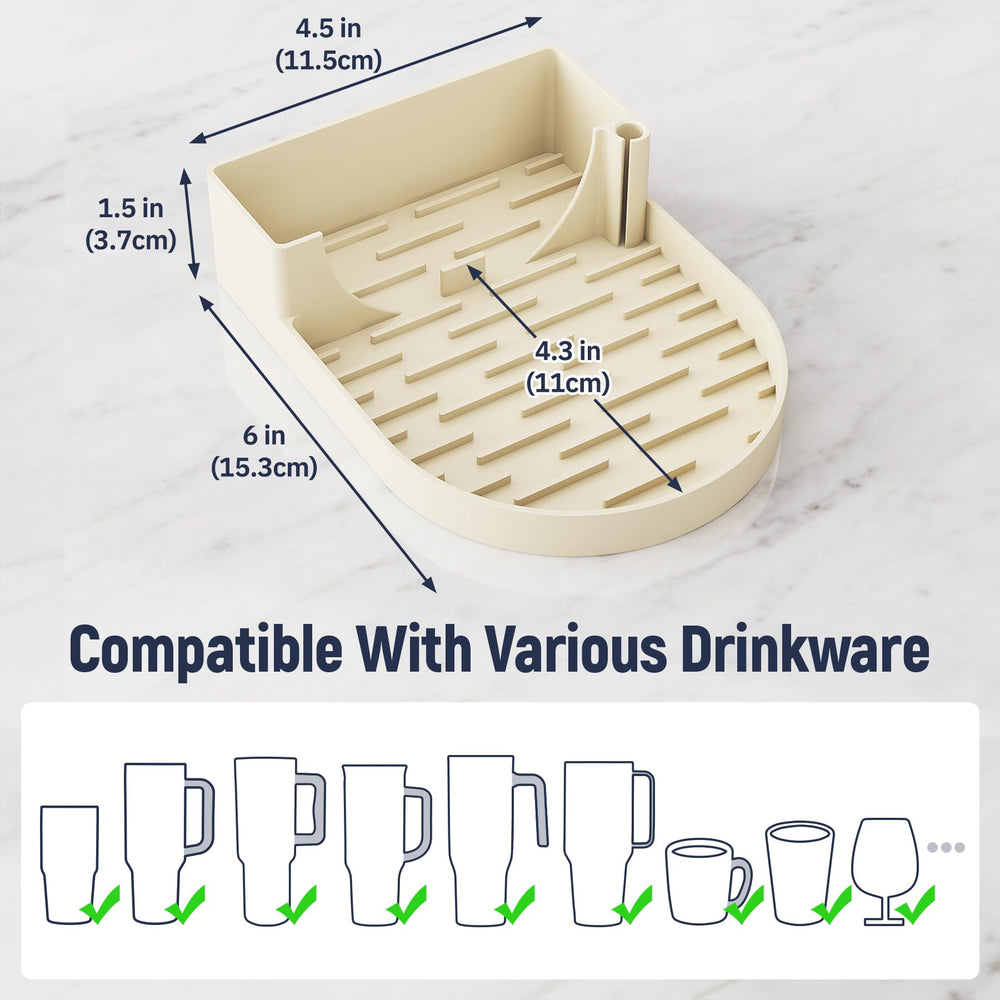 NiHome drying rack fits mugs and wine glasses for clutter-free drying