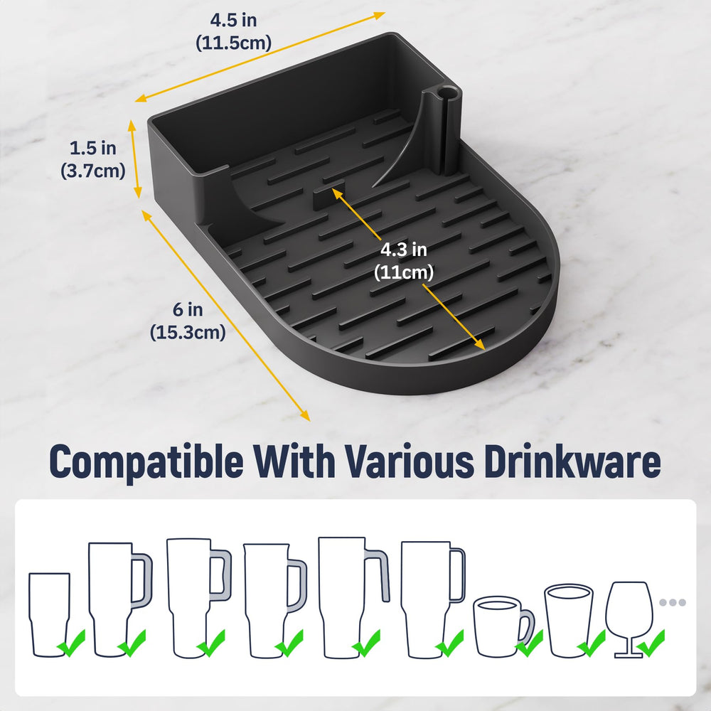 NiHome drying rack fits mugs and wine glasses for versatile kitchen drying.