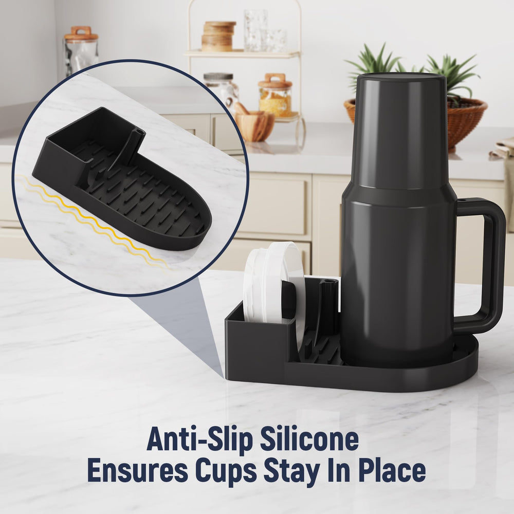 NiHome drying rack anti-slip base stabilizes on countertops.