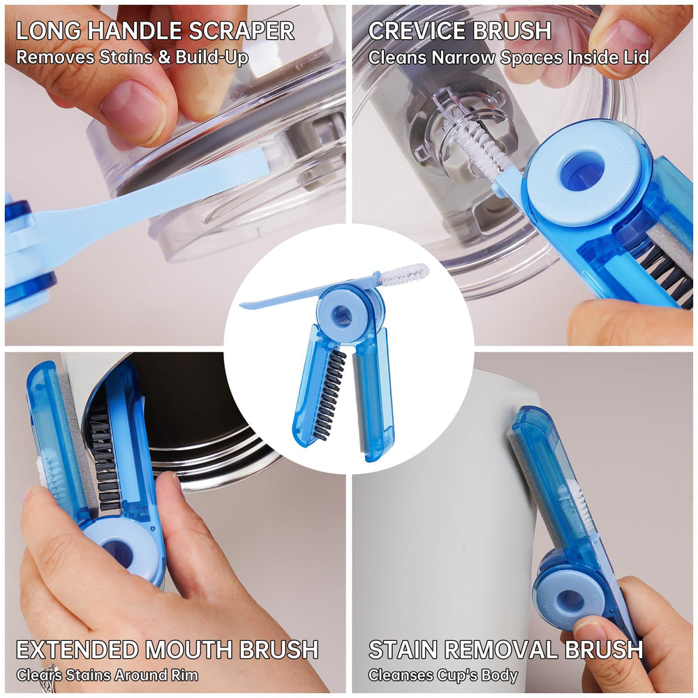 NiHome Stanley tumbler being cleaned with NiHome brushes