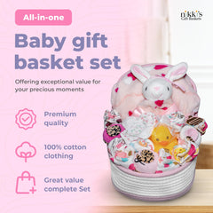 Nikki's Gift Baskets baby bodysuits pink trio, essential newborn outfits