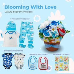 Nikki's Gift Baskets 4-piece cotton layette set for newborn comfort